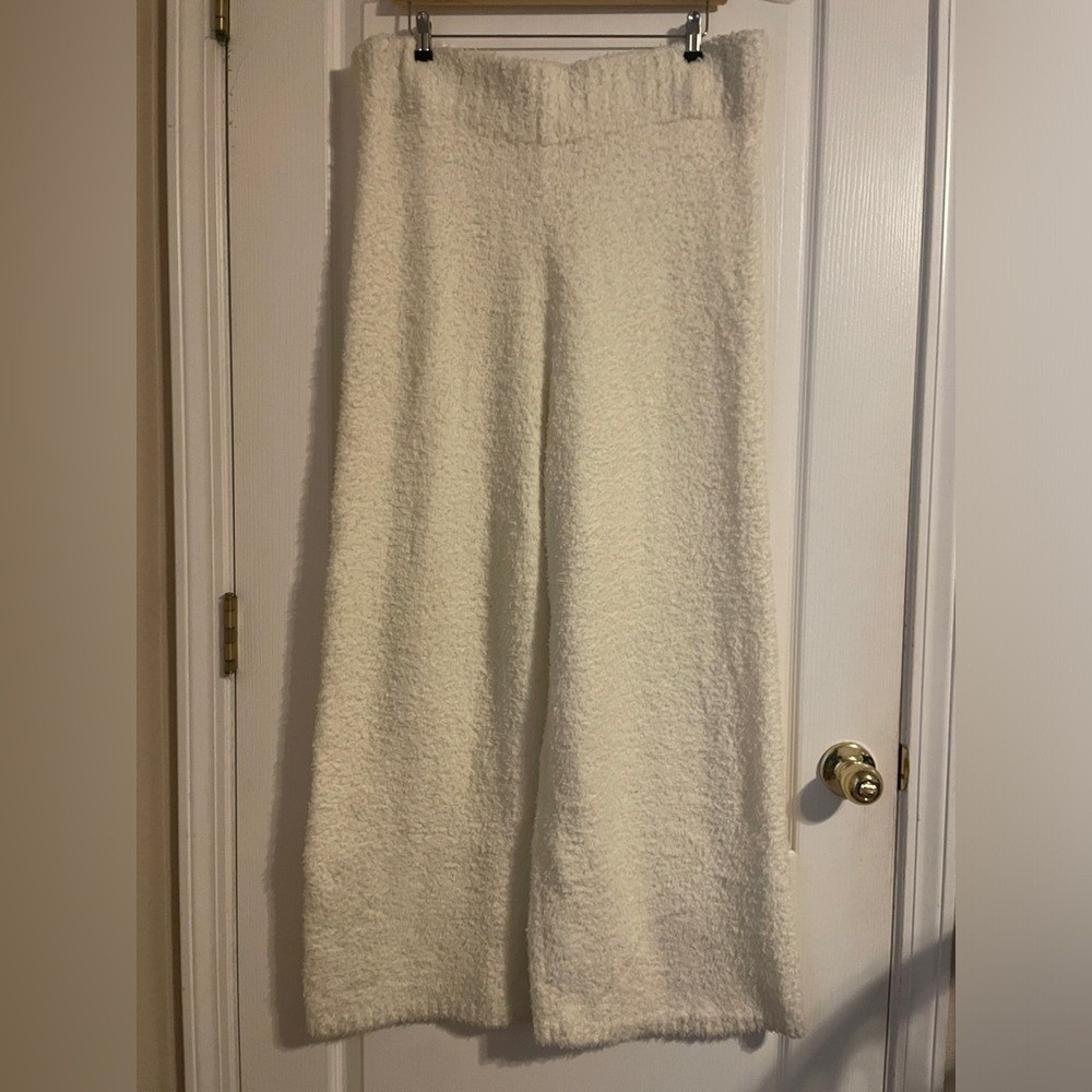 SKIMS Cream Teddy Sherpa Wide Leg Pants 4X/5X Cozy Loungewear Cottage Casual